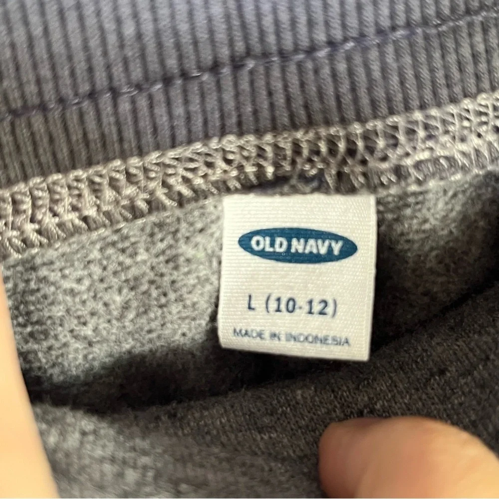 Old Navy boys stretch‎ joggers Heathered Gray w/Black cuffs Size Large 10-12